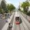 copyright: ZOOMVP.AT Visualisierung der Straßenbahn in der Haltestelle Vorgartenstraße, daneben Bäume und Altbauten