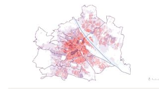 Karte Wiens mit den verschiedenen Wrmeversorgungs-Gebieten laut Wiener Wrmeplan 2040