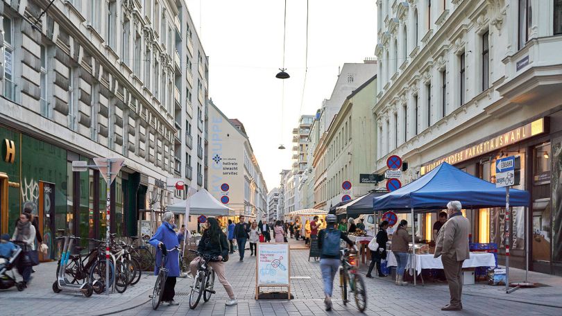 Marktstände in der Neubaugasse