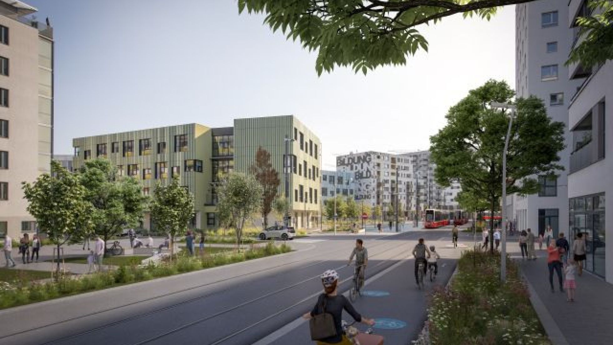 copyright: ZOOMVP.AT Visualisierung des neuen Zweirichtungsradwegs in der Taborstraße