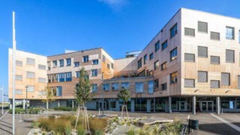copyright: MA19/Christian Fürthner Bildungscampus-gebäude mit Holz-Fassade