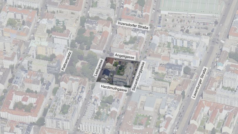 copyright: Stadt Wien/Stadtplan3D Schrägluftbild des Bearbeitungsgebiets