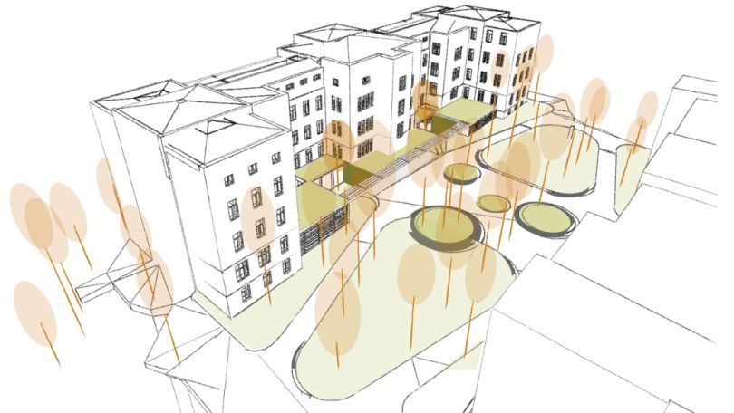 copyright: Silberpfeil-Architekten ZT GmbH Skizze Schulgebäude