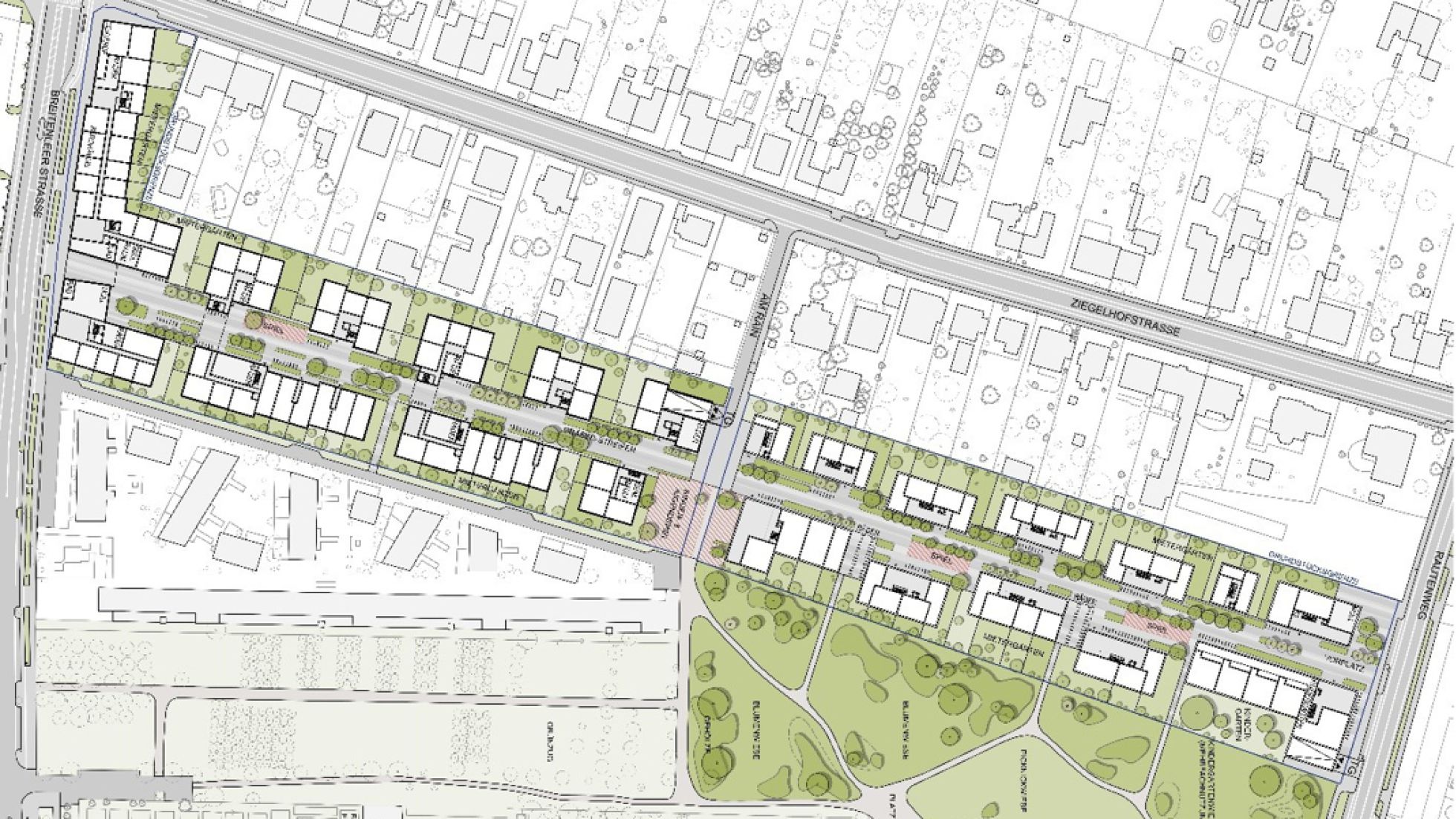 copyright: Stadt Wien Lageplan mit Gebäuden und Grünflächen