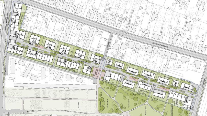 copyright: Stadt Wien Lageplan mit Gebäuden und Grünflächen