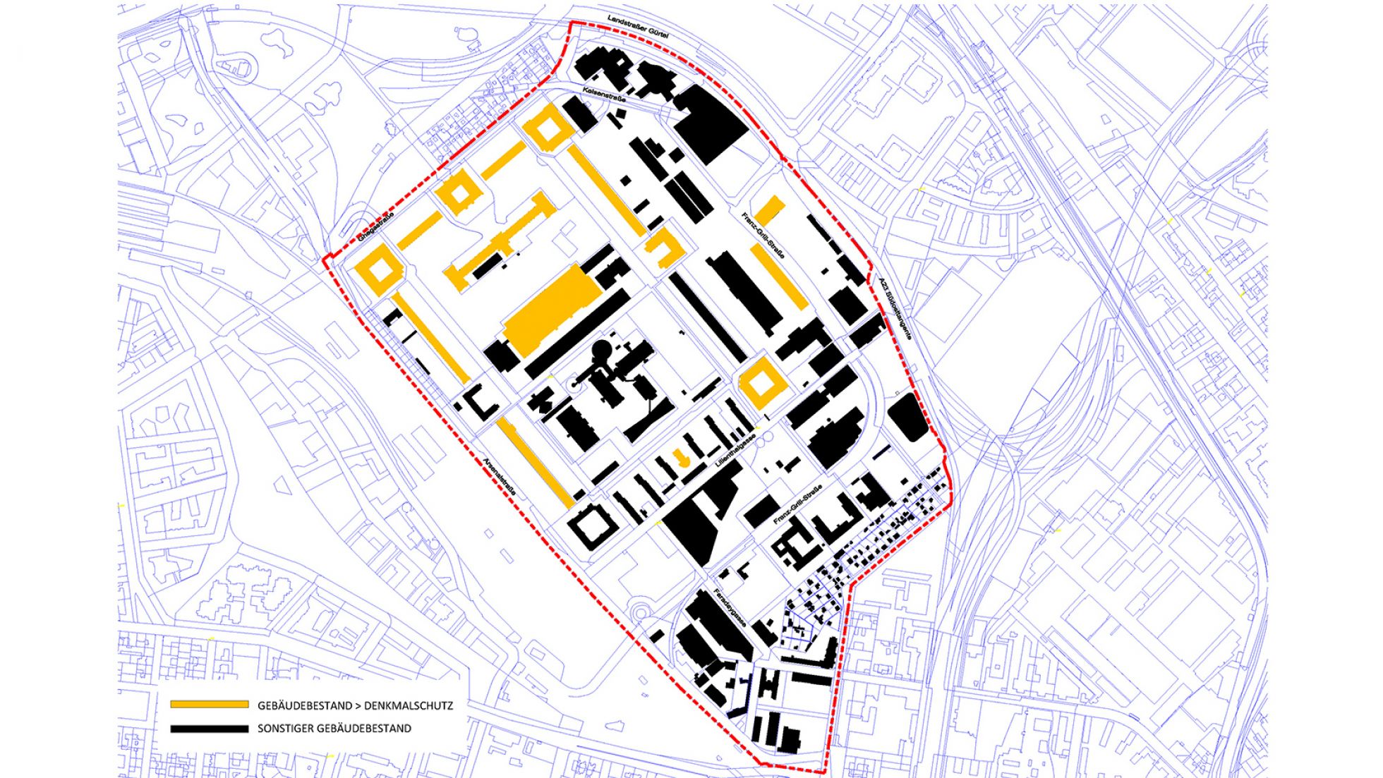 Lageplan mit Gebäudebestand