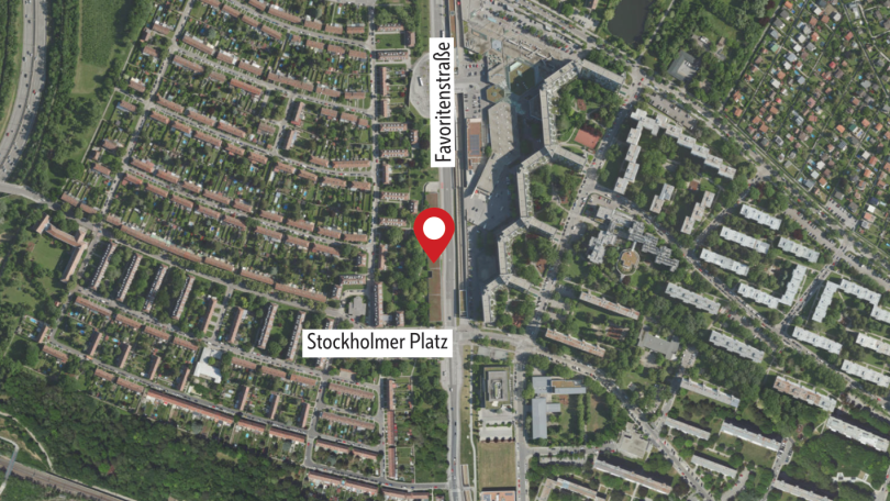 copyright: Stadt Wien/ViennaGIS Luftbild mit Markierung