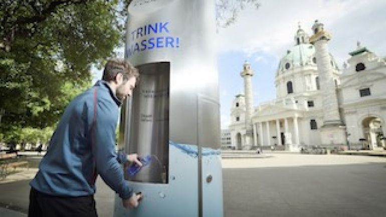 copyright: Wiener Wasser/Zinner. Verwendung honorarfrei bei Namensnennung. Auf Grund der Corona-Krise sind die Trinkbrunnen von Wiener Wasser später als sonst Anfang Mai wieder in Betrieb genommen worden