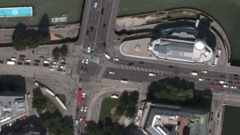 copyright: Stadtvermessung Wien Kartenausschnitt eines Luftbildplans im Bereich der Urania