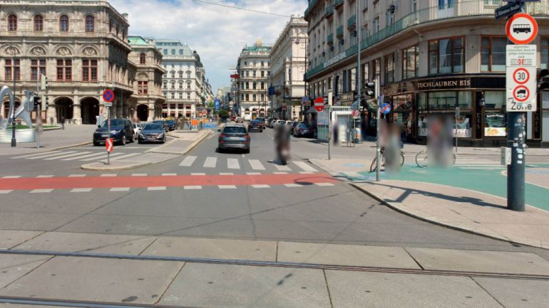 copyright: Stadtvermessung Wien Panoramabild der verkehrlichen Situation bei Wiener Oper