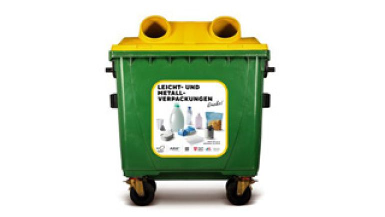 copyright: MA 48/UNIQUE Behälter zur Sammlung von Leicht- und Metallverpackungen mit einem Fassungsvermögen von 770 Litern