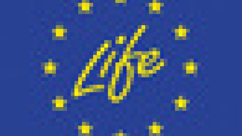 copyright: European Union Logo of the LIFE+ Programme of the European Union: The word "Life" in yellow, surrounded by yellow stars