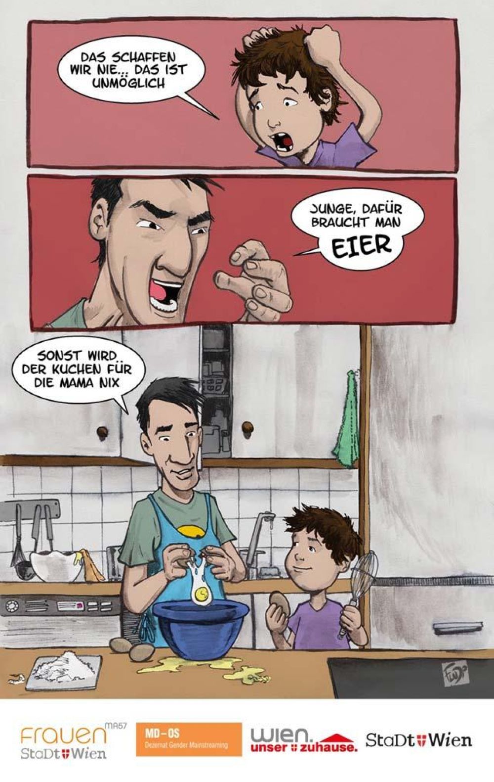 <p>Sujet "Männer, die backen können"</p> Sujet der Kampagne zum Thema "Männer, die backen können"