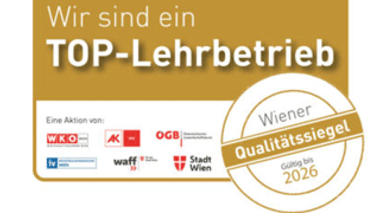 copyright: Wirtschaftskammer Wien Logo der Auszeichnung "TOP-Lehrbetrieb"