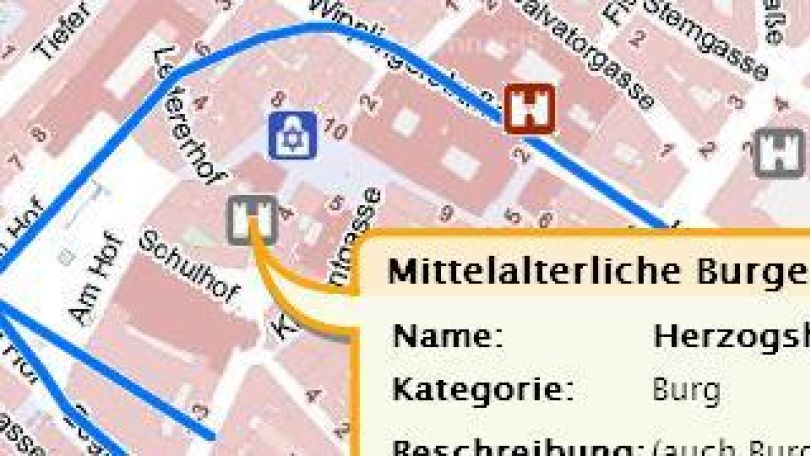 copyright: ViennaGIS Stadtplanausschnitt mit historischen Stadtplänen