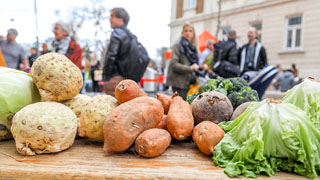 vegetabels at a market stall