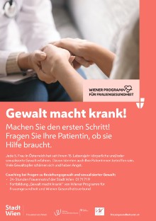 Poster "Gewalt macht krank" fr Patientinnen