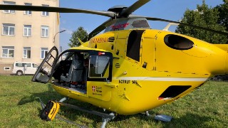 Gelber Rettungshubschrauber