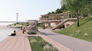 Visualisierung der Sunken City Uferpromenade