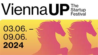 Plakat mit der Aufschrift "ViennaUP - The Startup Festival"