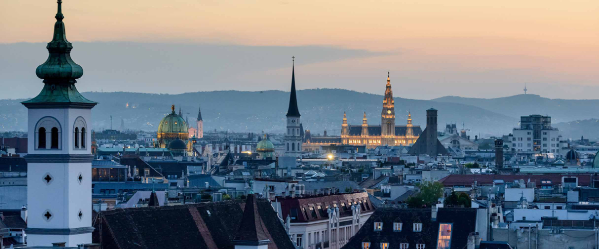 Blick über Wien in Abendstimmung