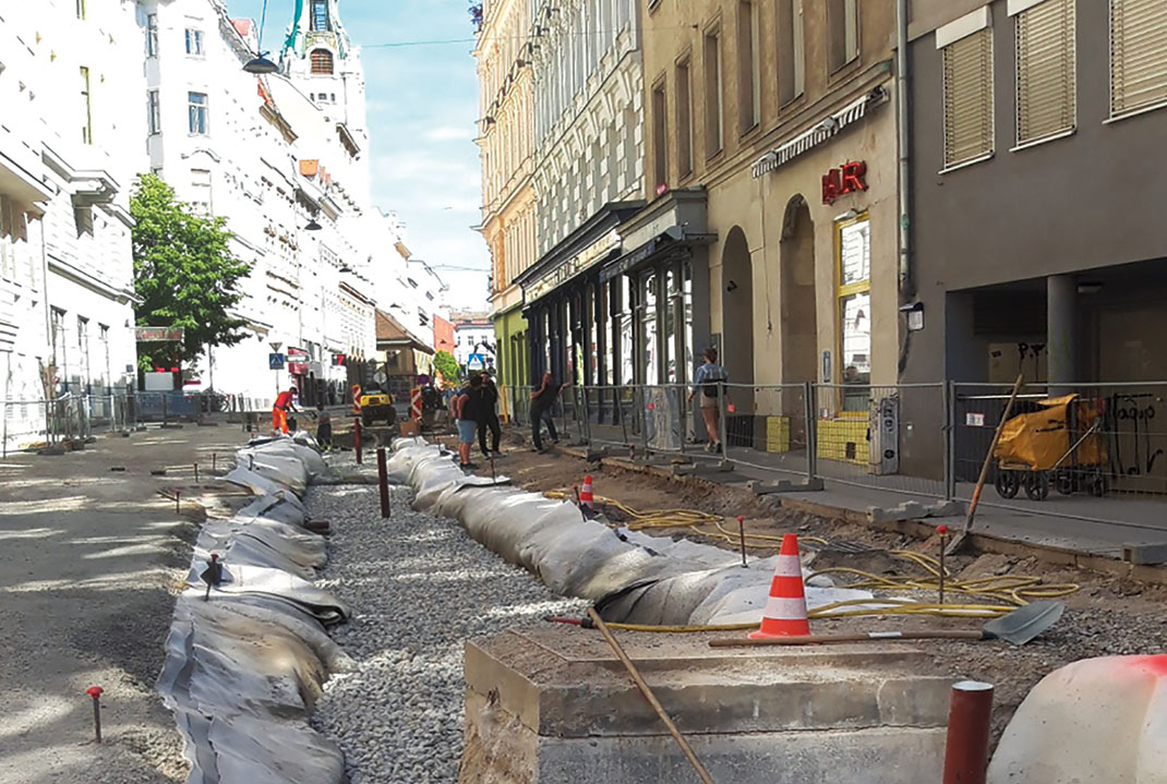 Foto von der Baustelle in der Zollergasse.