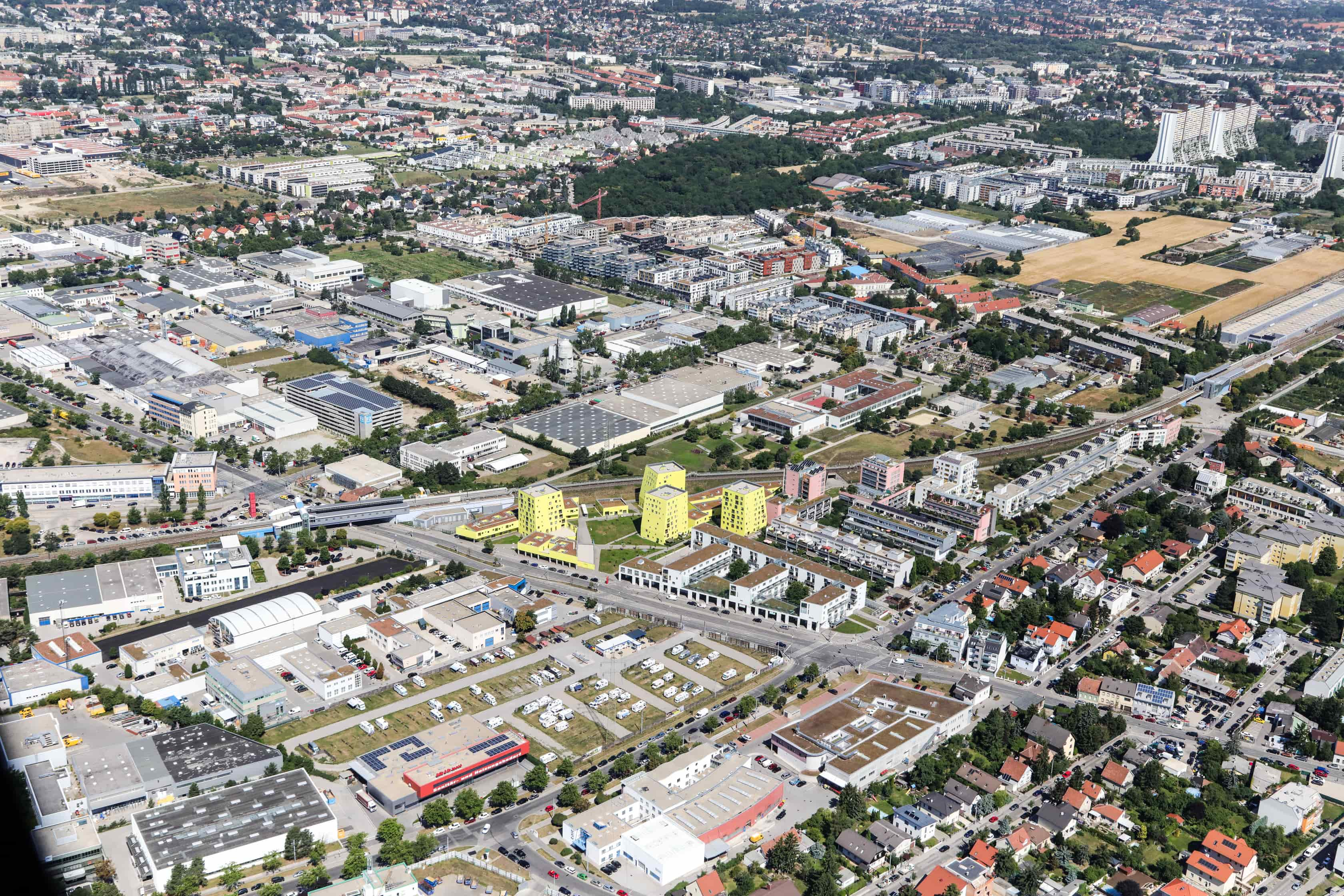 Liesing Wien von oben Stadt Wien