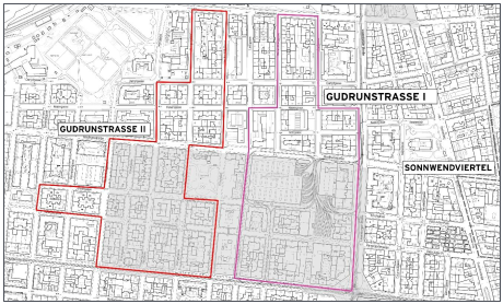 Block rehabilitation zones Gudrunstrasse I and II

Detailed map of Innerfavoriten, with the WieNeu block rehabilitation zones Gudrunstrasse I and II clearly outlined in red and violet