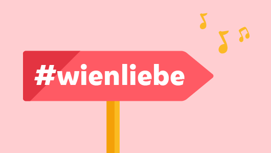 Illustration: Wegweisschild zur #wienliebe