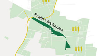 Karte des Naturschutz- Areals Breitenlee