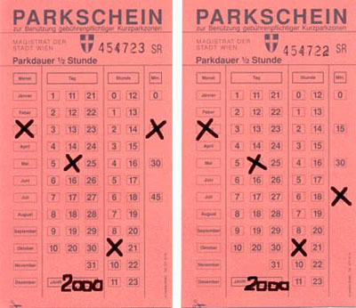 Parkschein Parkscheine Wien neu Kurzparkzone Kurzparken Original Österreich  neu, € 3,40 (1150 Wien) - willhaben