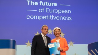 Der frhere Prsident der EZB, Mario Draghi, und EU-Kommissionsprsidentin Ursula von der Leyen